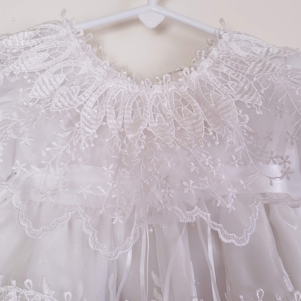 Girl's Pageant Dress Child's 0 Tambour Lace White - Picture 3 of 8
